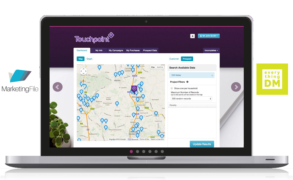 Marketingfile Touchpoint online interface