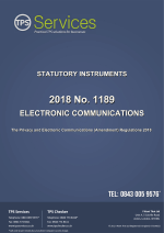 December 2018 amendment to the Privacy Electronic Communications Regulations (PECR)