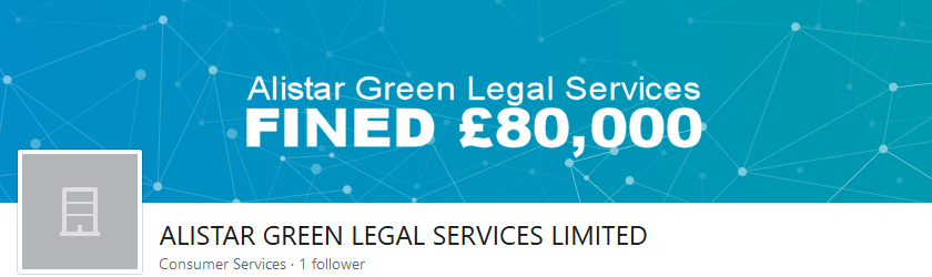 Alistar Green Legal Services Ltd fined £80,000 by ICO