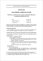 The Privacy and Electronic Communications (EC Directive) (Amendment) Regulations 2016